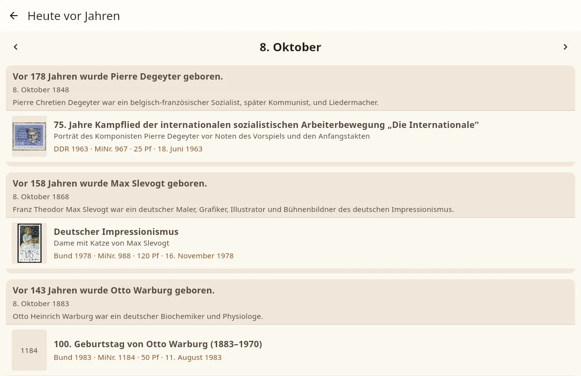 Heute vor Jahren am 8. Oktober